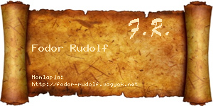 Fodor Rudolf névjegykártya